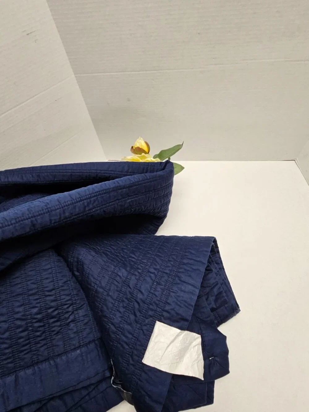 Ralph Lauren Home Dark Navy Blue Quilted Greenwich Quilt Coverlet + 2 Euro Shams